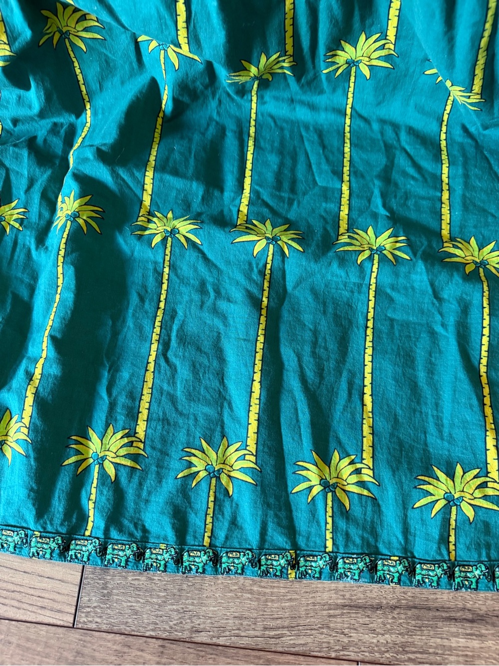 Nimo With Love Organic Cotton Embroidered Dress Green Palm Elephant S - Picture 6 of 12